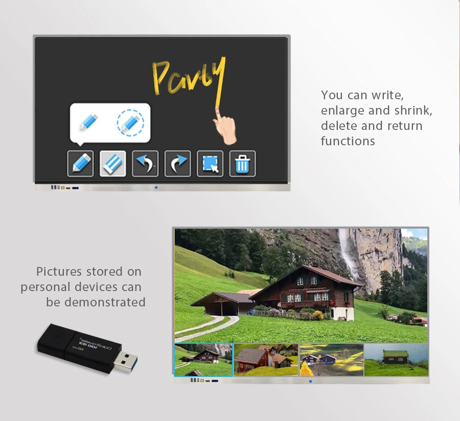 LED Touch Screen 4K Digital Camera LCD Board Interact Whiteboard Digital Displays