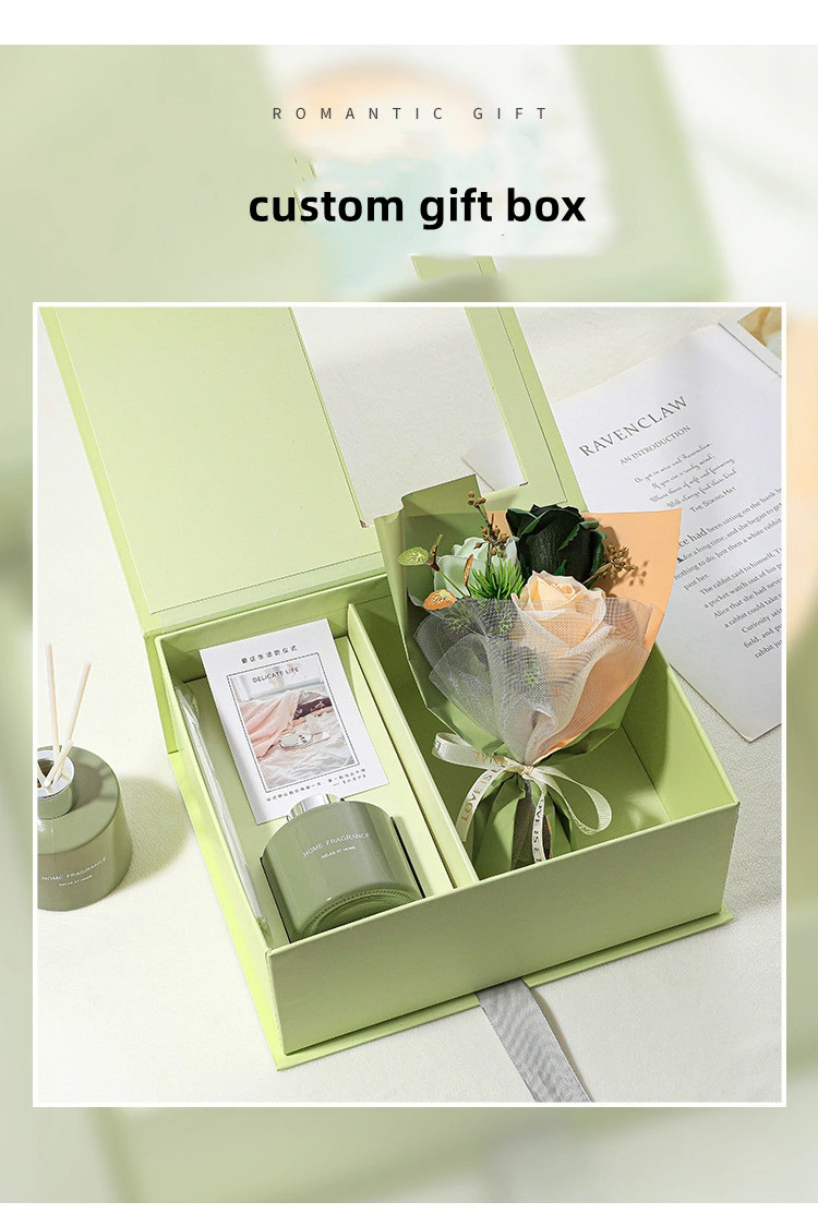 Printed Custom Design Luxury Magnetic Flower Perfume Aroma Cardboard Packing Paper Packaging Gift Box with Logo